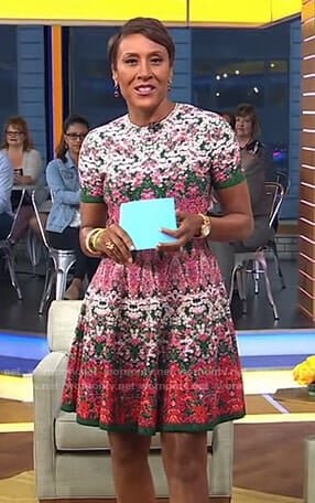 Robin’s floral short sleeve dress on Good Morning America