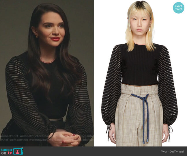 Black Saida Sweater by Roksanda worn by Jane Sloan (Katie Stevens) on The Bold Type