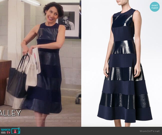 Wren sleeveless dress by Roksanda worn by Abby McCarthy (Lisa Edelstein) on Girlfriends Guide to Divorce