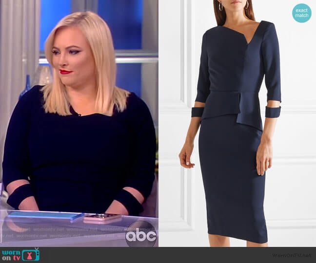 WornOnTV: Meghan’s navy split cuff dress on The View | Meghan McCain ...