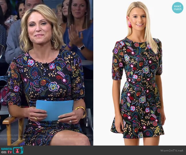 Celia Dress by Saloni worn by Amy Robach on Good Morning America