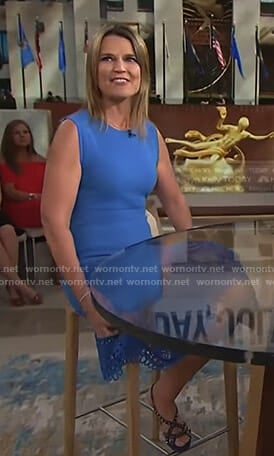 Savannah’s blue lace trim dress on Today