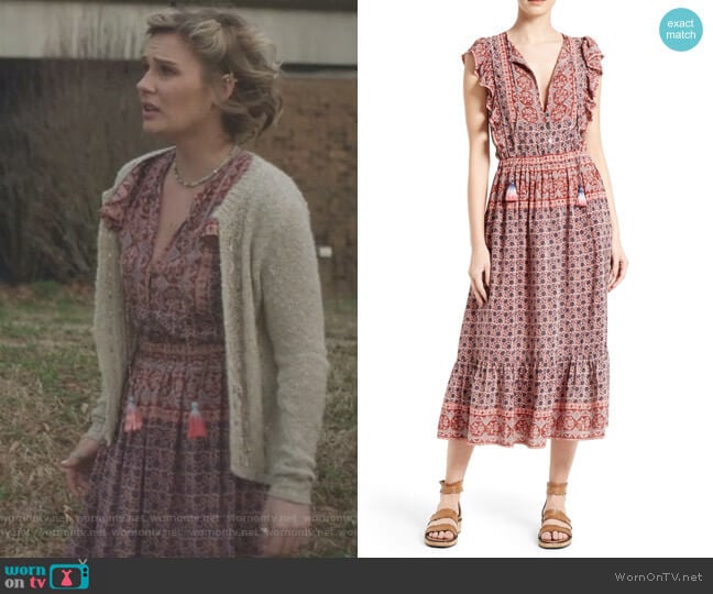 Selene Print Silk Midi Dress by Sea worn by Scarlett O'Connor (Clare Bowen) on Nashville