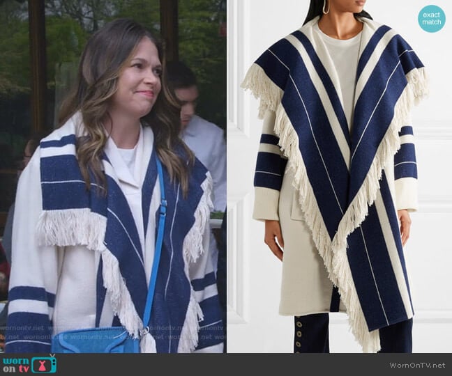 Striped Blanket Coat by Chloe worn by Liza Miller (Sutton Foster) on Younger