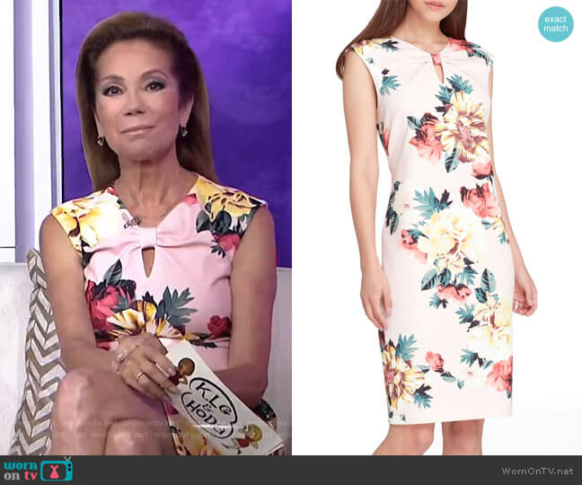 Floral Scuba Crepe Sheath Dress by Tahari ASL worn by Kathie Lee Gifford  on Today