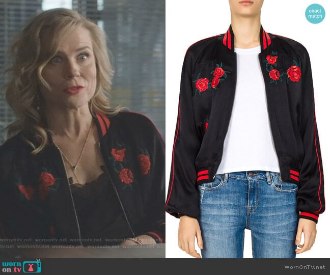 Embroidered Bomber Jacket by The Kooples worn by Ilse de Witt (Ilse DeLange) on Nashville