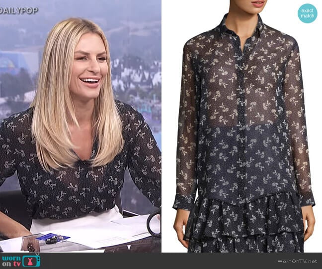 Floral Chiffon Shirt by The Kooples worn by Morgan Stewart on E! News