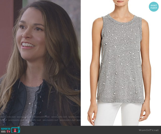 The Muscle Faux Pearl Tee by Current/Elliott worn by Liza Miller (Sutton Foster) on Younger
