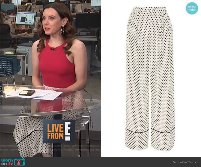 Spot Print Wide Leg Pants by Topshop worn by Melanie Bromley on E! News