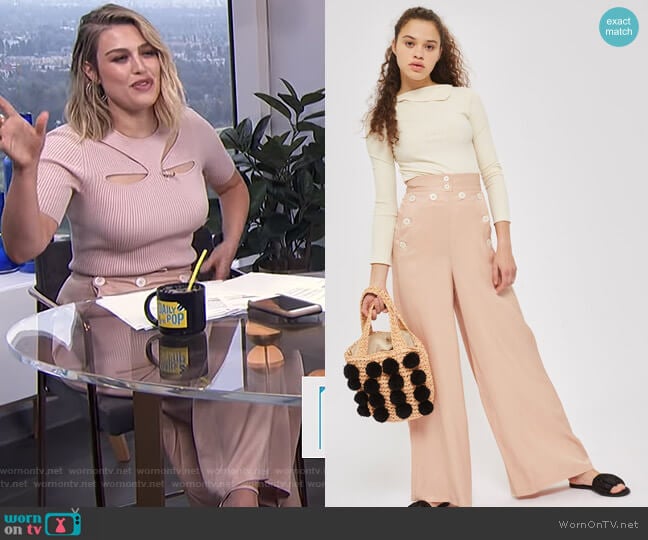 Wide Leg Pants by Topshop worn by Carissa Loethen Culiner on E! News