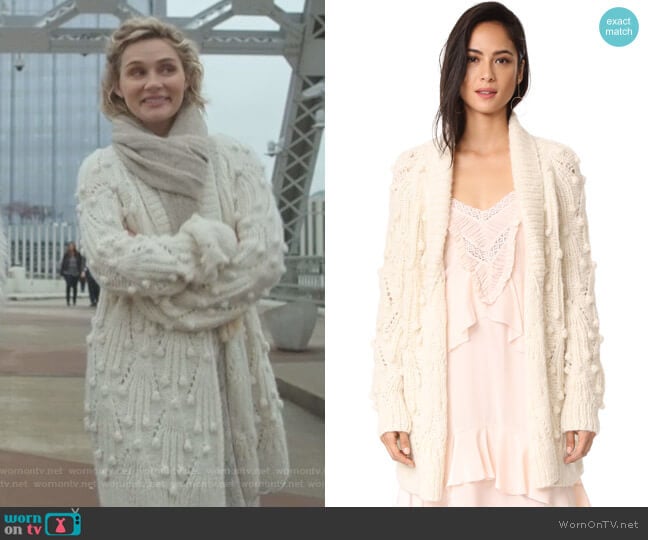 Gwendolyn Cardigan by Ulla Johnson worn by Scarlett O'Connor (Clare Bowen) on Nashville