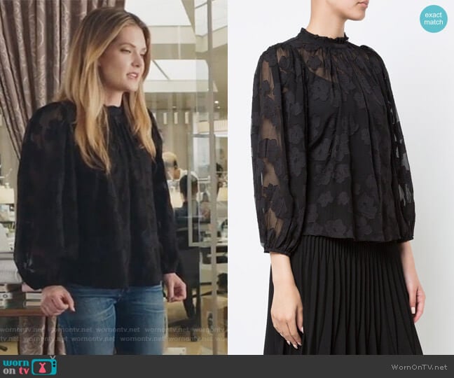 Sandrine floral blouse by Ulla Johnson worn by Sutton (Meghann Fahy) on The Bold Type