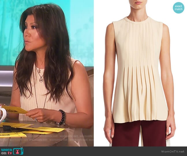 Pleated Shell Top by Valentino worn by Julie Chen on The Talk