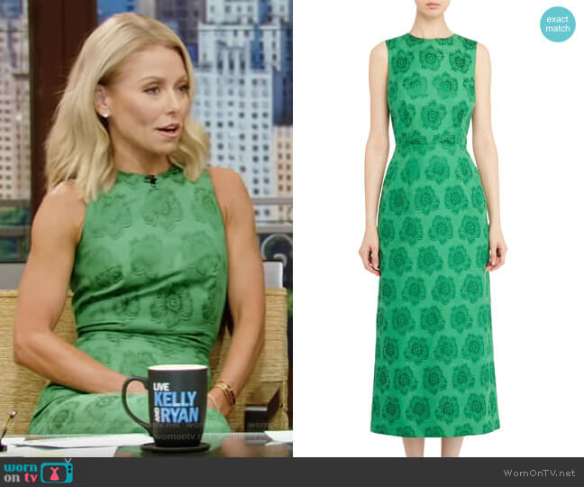 Mermaid Dress In Green by Vampire's Wife worn by Kelly Ripa on Live with Kelly and Mark