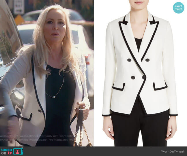 Harriet Contrast Cutaway Blazer by Veronica Beard worn by Shannon Beador on The Real Housewives of Orange County