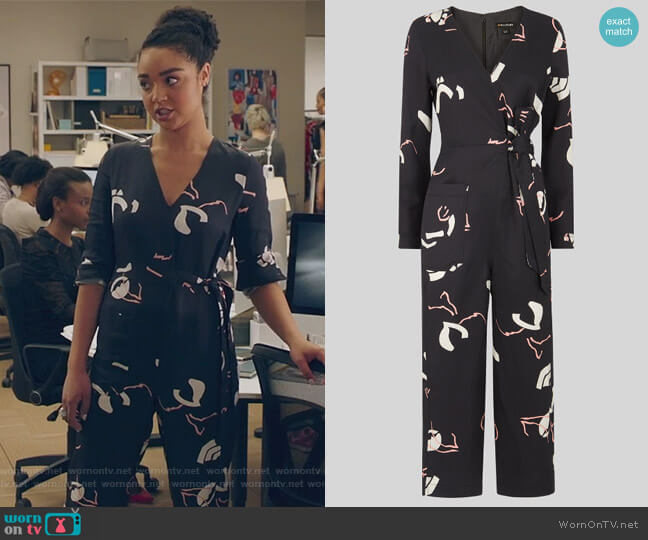 Abella Tie Linen Jumpsuit by Whistles worn by Kat Edison (Aisha Dee) on The Bold Type