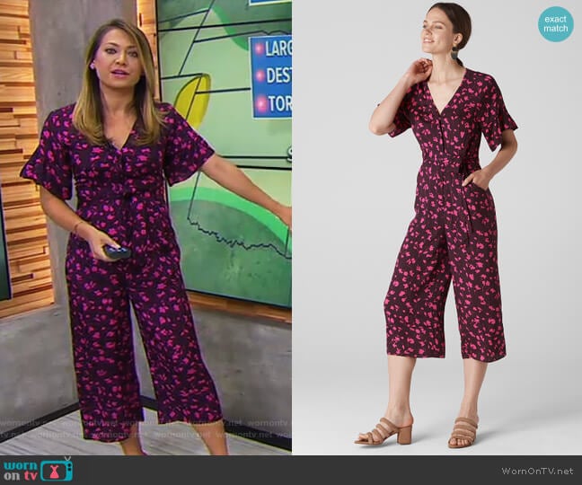 WornOnTV: Ginger’s purple floral jumpsuit on Good Morning America ...