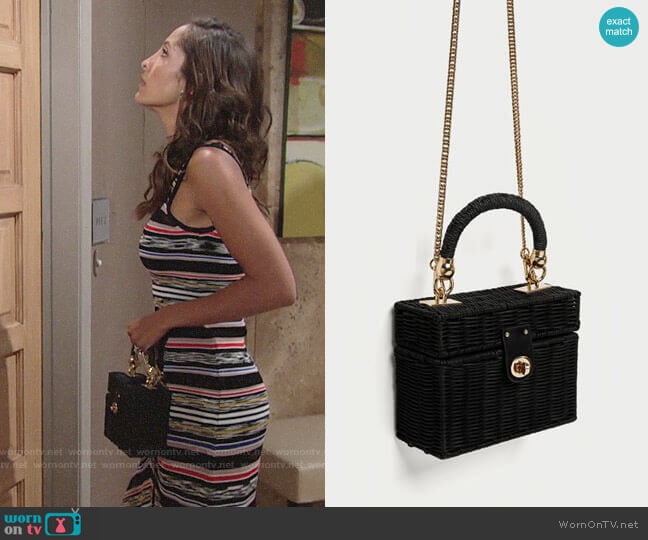 Zara Minaudiere Bag with Braided Handle worn by Lily Winters (Christel Khalil) on The Young and the Restless