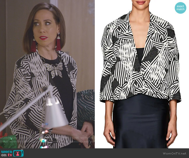 Stella Shrug by Zero + Maria Cornejo  worn by Diana Trout (Miriam Shor) on Younger