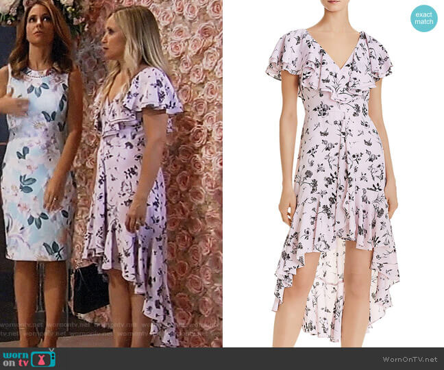 Aidan by Aidan Mattox High/Low Ruffled Chiffon Dress worn by Lulu Spencer Falconeri (Emme Rylan) on General Hospital