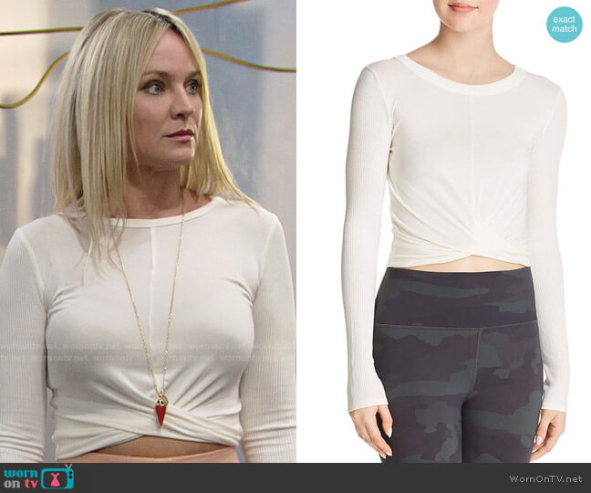 Alo Yoga Twist Front Top worn by Sharon Newman (Sharon Case) on The Young and the Restless