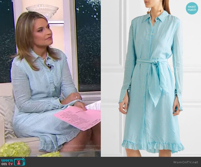 WornOnTV: Savannah’s blue gingham check shirtdress on Today | Savannah ...