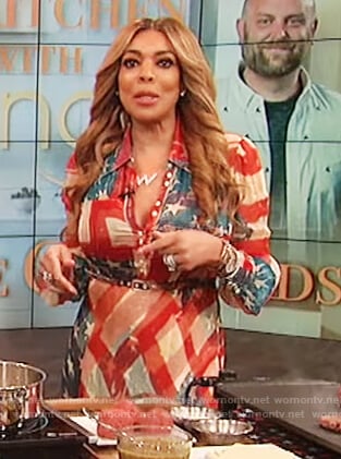 Wendy's american flag print dress on The Wendy Williams Show
