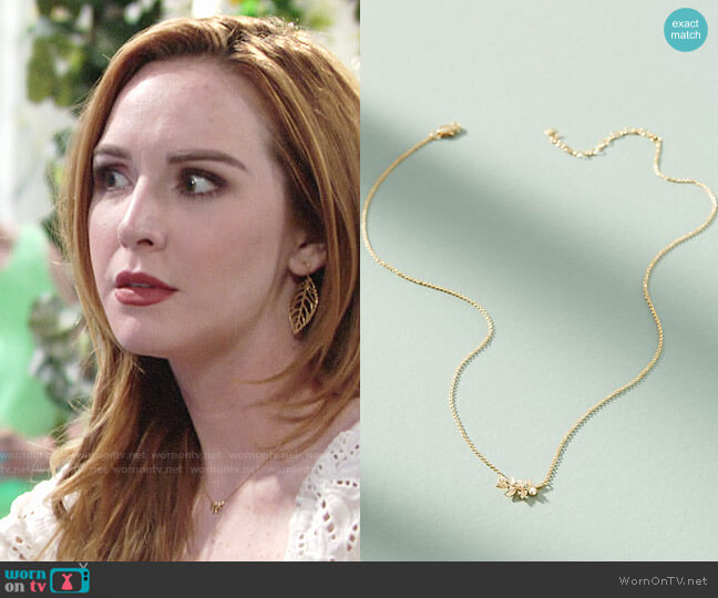 Anthropologie Olive Branch Pendant Necklace worn by Mariah Copeland (Camryn Grimes) on The Young & the Restless