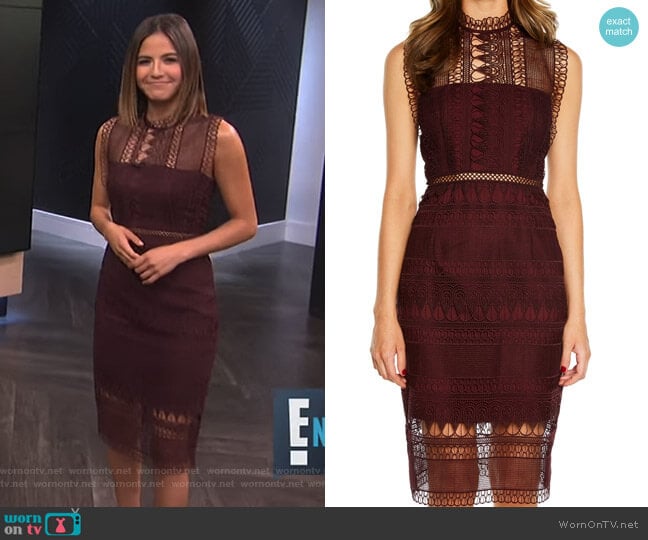 Mariana Lace Body-Con Dress by Bardot worn by Erin Lim on E! News