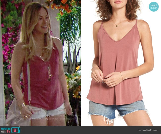 BP Double V Swing Camisole in Pink Mauve worn by Hope Logan (Annika Noelle) on The Bold and the Beautiful