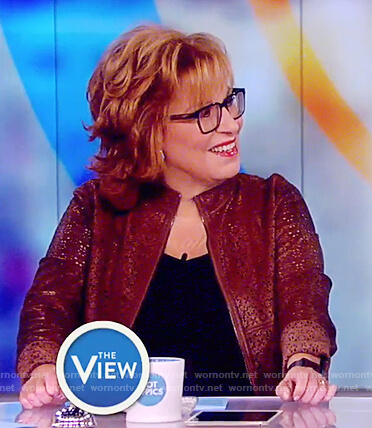 Joy’s brown eyelet leather jacket on The View