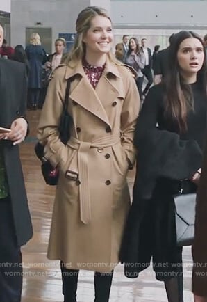 Sutton's beige trench coat on The Bold Type