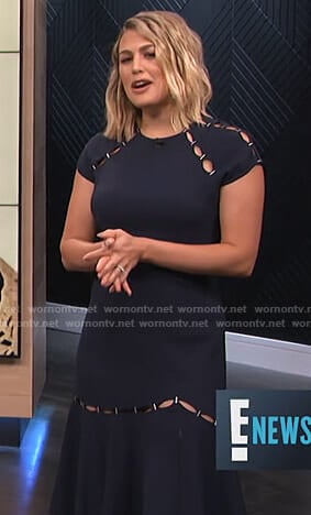 Carissa’s navy cutout dress on E! News