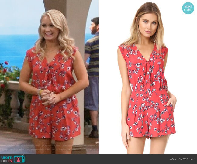 Cupcakes and Cashmere Fitz Cherry Blossoms Romper worn by Gabi Diamond (Emily Osment) on Young and Hungry