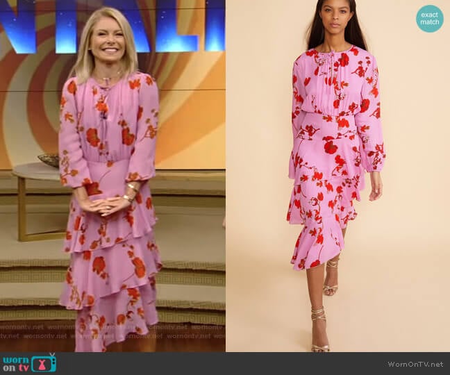 Zuma Asymmetrical Midi Dress by Cynthia Rowley worn by Kelly Ripa on Live with Kelly and Mark