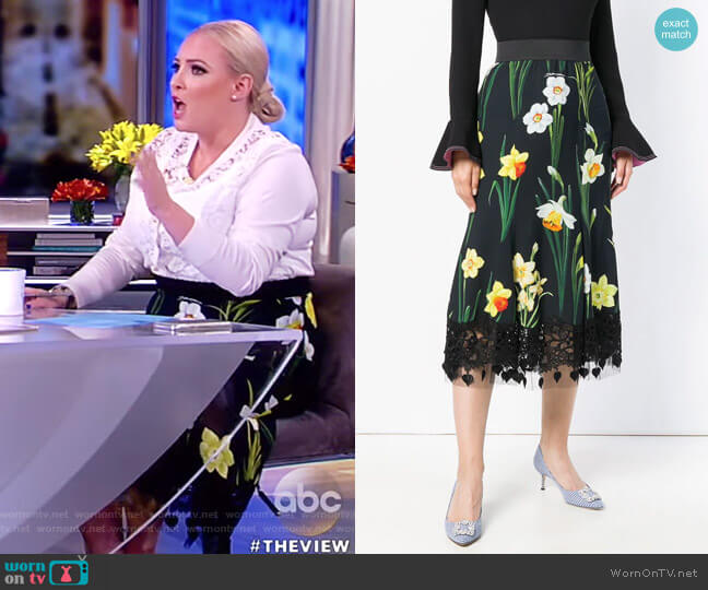 Printed Cady Skirt by Dolce & Gabbana worn by Meghan McCain on The View