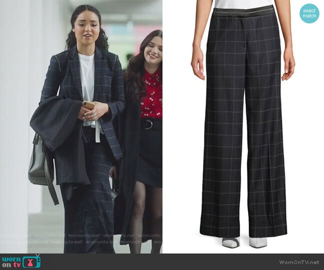 Hansel Windowpane Wide-Leg Trouser by Elizabeth and James worn by Kat Edison (Aisha Dee) on The Bold Type