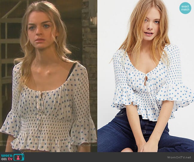 A Bit Of Something Sweet Top by Free People worn by Claire Brady (Olivia Keegan) on Days of our Lives