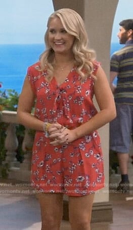 Gabi's red floral romper on Young and Hungry