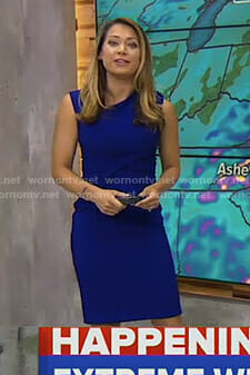 Ginger's blue ruched front dress on Good Morning America