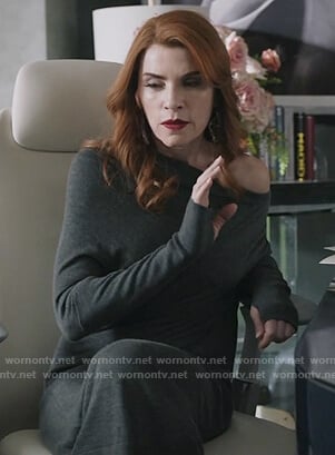 Kitty's gray long sleeve stretched wool dress on Dietland