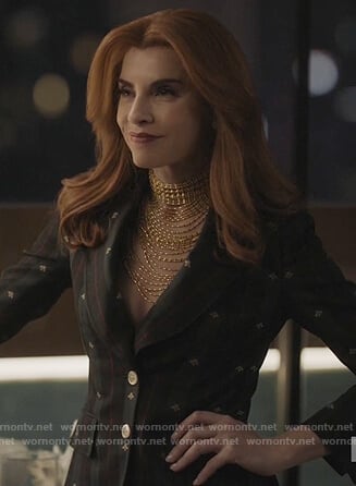 Kitty's green embroidered blazer on Dietland