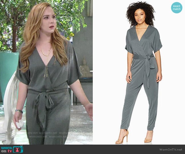 Halston Heritage Kimono Sleeve Jumpsuit worn by Mariah Copeland (Camryn Grimes) on The Young and the Restless