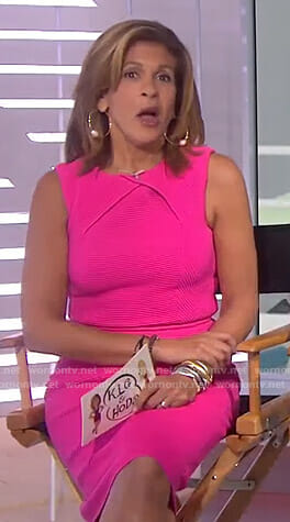Hoda’s pink ribbed dress on Today