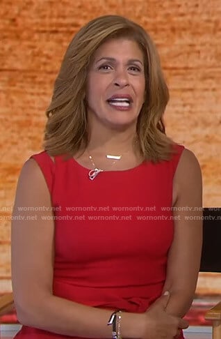 Hoda’s red tie waist dress on Today