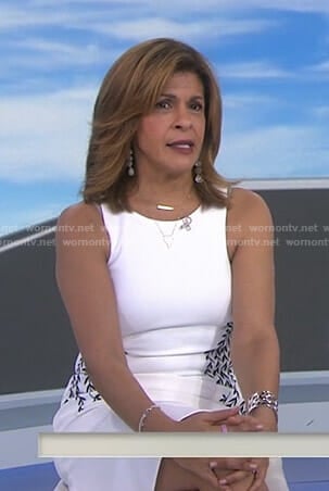 Hoda’s white dress with vine embroidery on Today