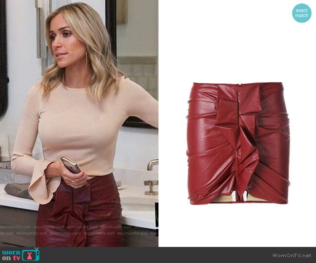 Isabel Marant Etoile Zephira Leather Skirt worn by Kristin Cavallari on Very Cavallari