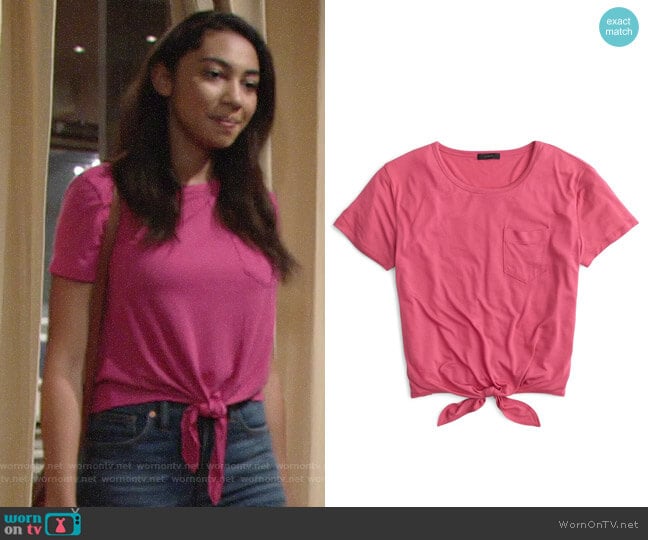 J. Crew Knotted Pocket Tee worn by Shauna (Camryn Hamm) on The Young and the Restless