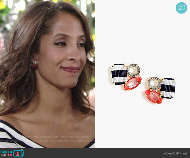 J. Crew Ribbon Stone Cluster Earrings worn by Lily Winters (Christel Khalil) on The Young & the Restless