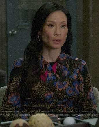 Joan's floral blouse on Elementary